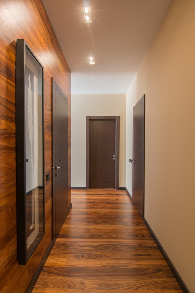 linoleum with imitation laminate in the hallway