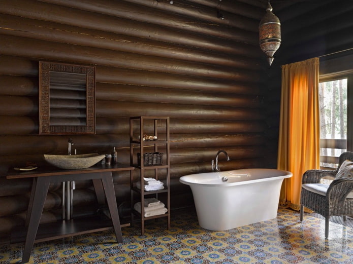 Linoleum in a country house