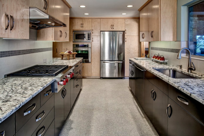 linoleum of gray shade in the interior
