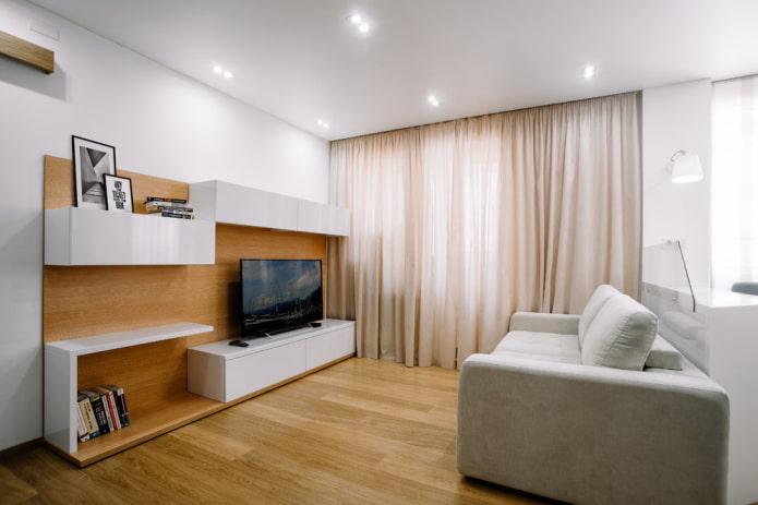 linoleum on the floor in the living room interior