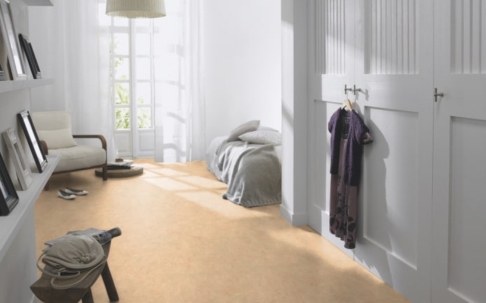 light-colored linoleum in the interior