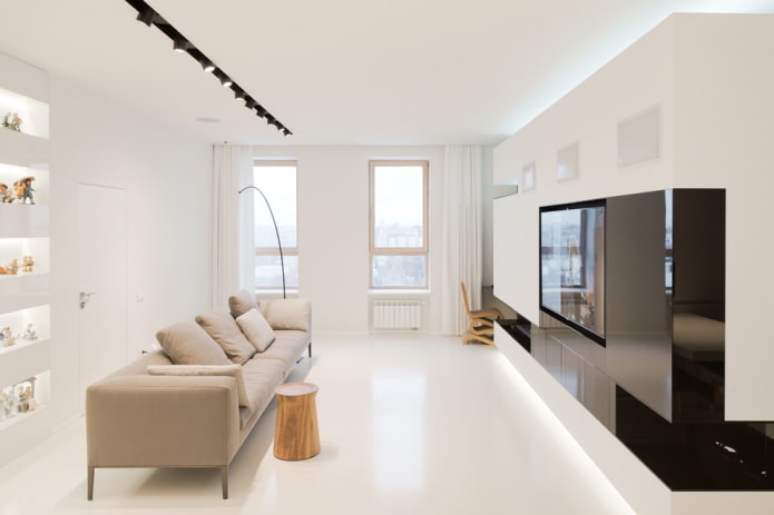 linoleum on the floor in the living room interior