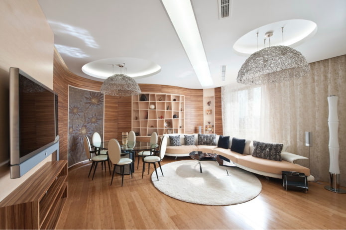 linoleum on the floor in the living room interior