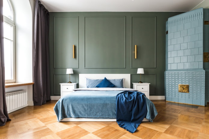 linoleum on the floor in the bedroom interior