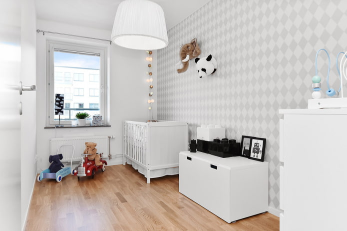 linoleum on the floor in the interior in a Scandinavian style