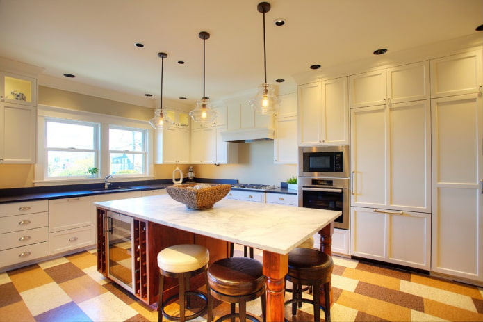 linoleum on the floor in a country-style interior