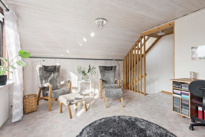 linoleum on the floor in the interior of a country house