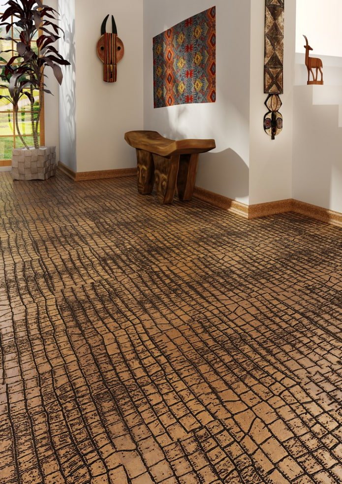 leather-look linoleum in the interior 