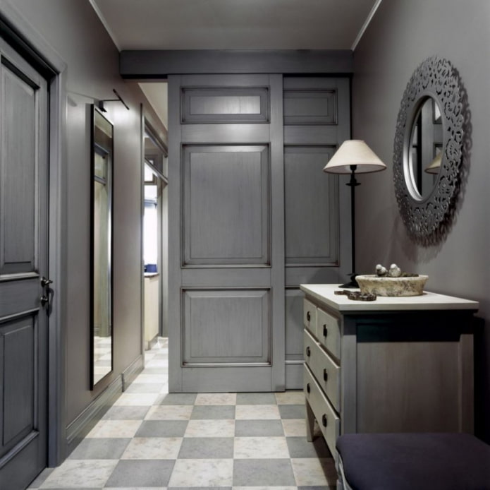linoleum in the hallway under the tiles