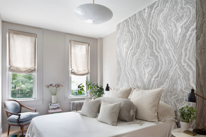 beige linen roman blinds in the interior