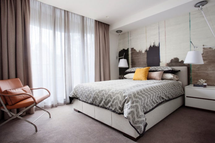 linen curtains in the bedroom