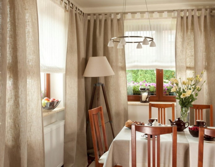 linen curtains on loops