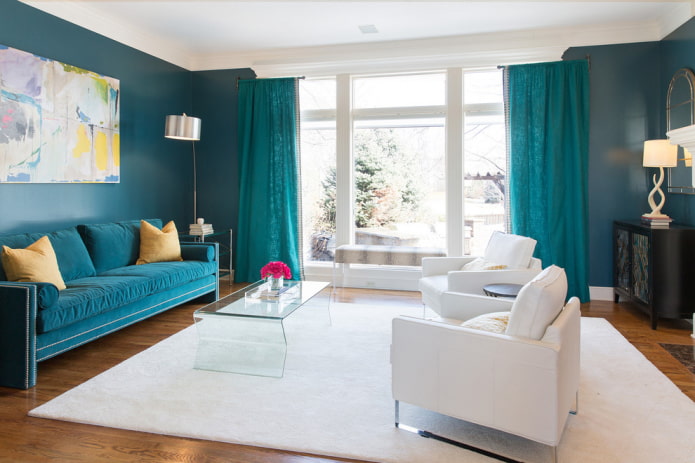 turquoise linen curtains
