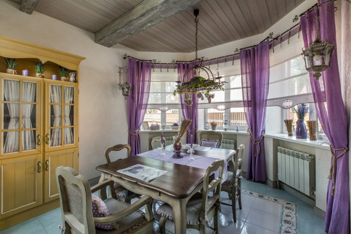 curtains and roman blinds with ties