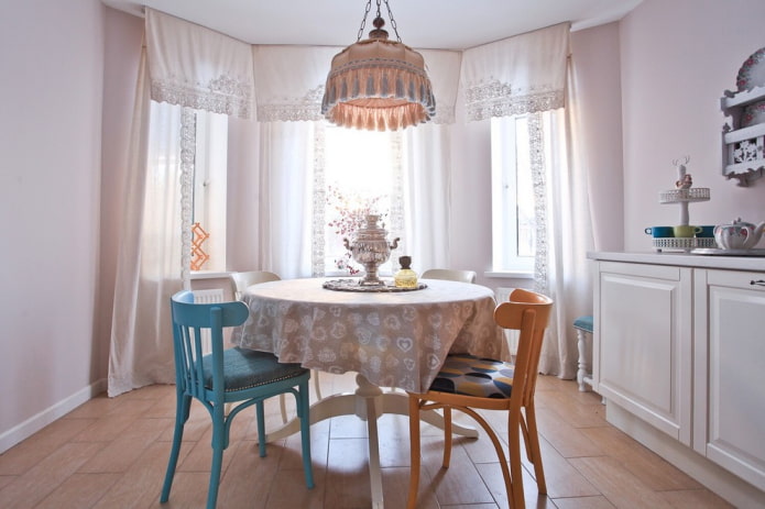 linen curtains with lace