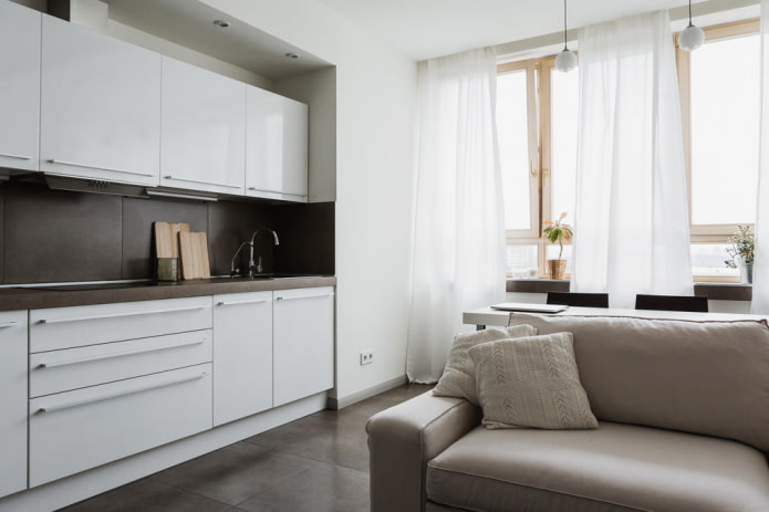 linen curtains in minimalist style