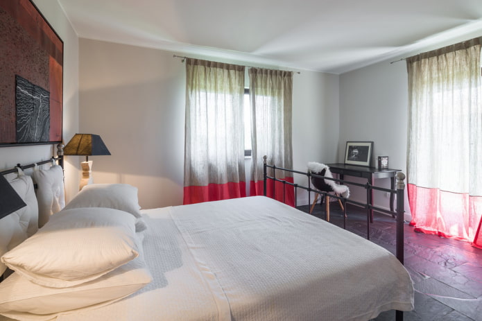 two-color linen curtains in the interior