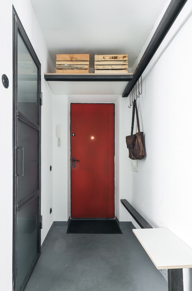 hallway in a Khrushchevka in the loft style