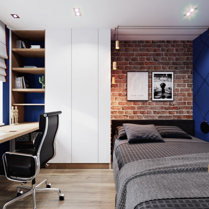 bedroom with a work area