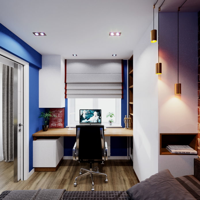 bedroom with a work area