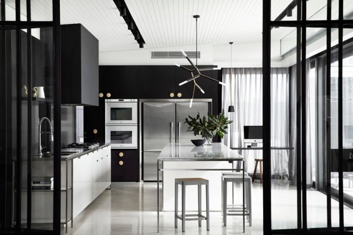 black chandelier of an unusual shape