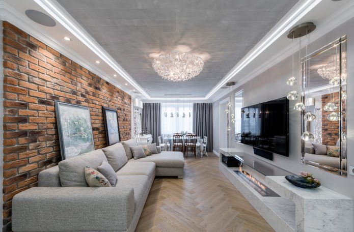 ceiling chandelier in the living room