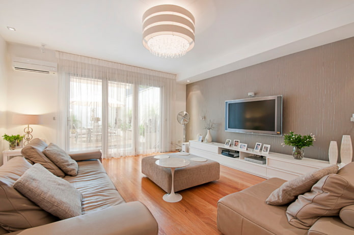 chandelier in the living room interior