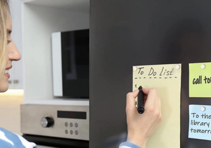 todu sheet on the refrigerator