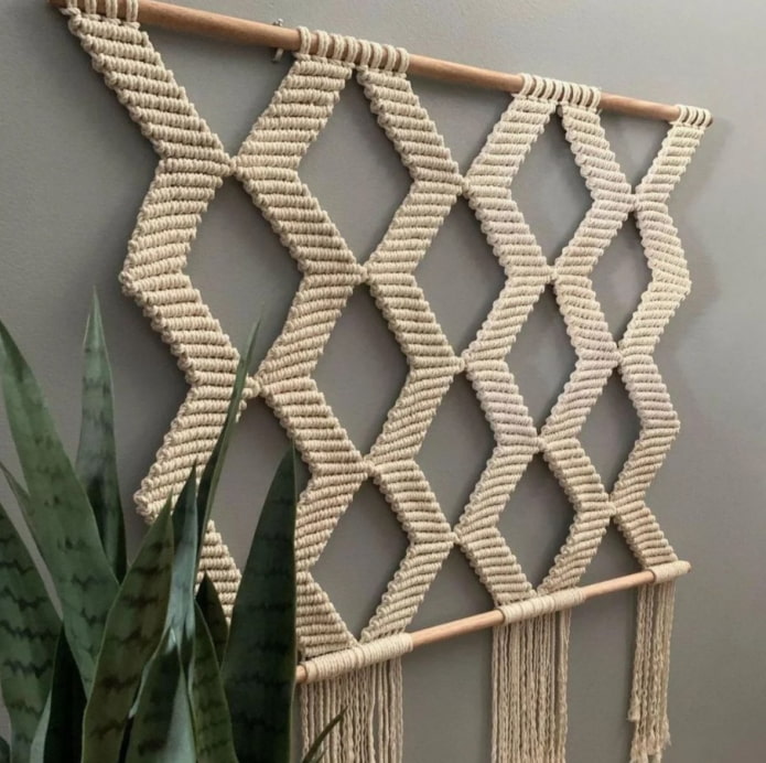 unusual macrame wall hanging