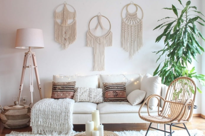 panel above the sofa