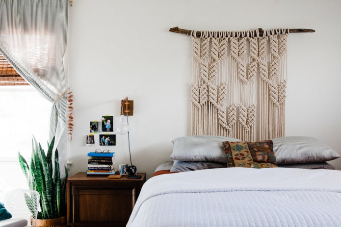 bedroom in boho style