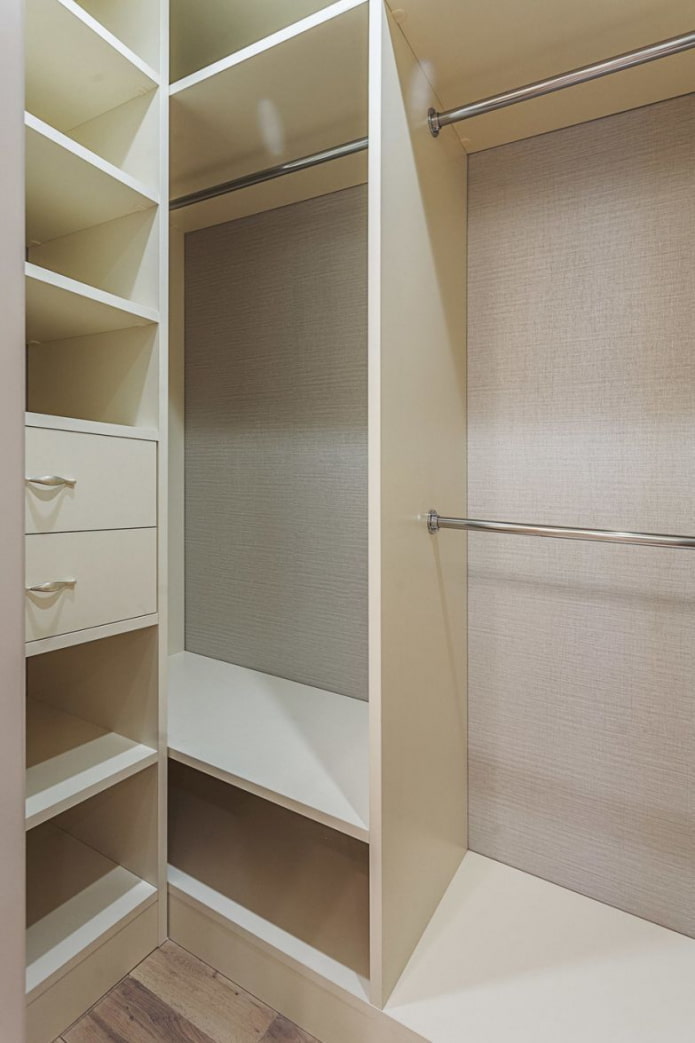 dressing room with drawers