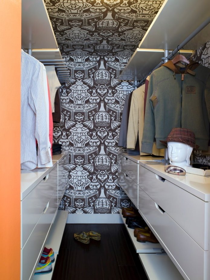 dressing room with parallel layout