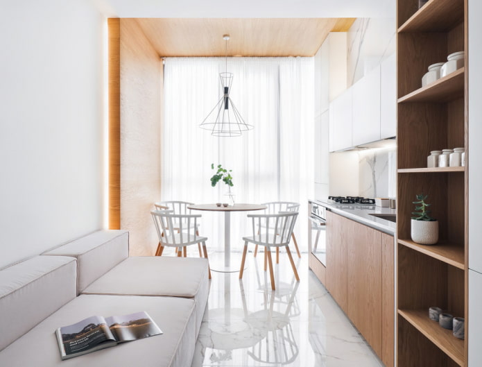 interior of a small-sized kitchen-living room