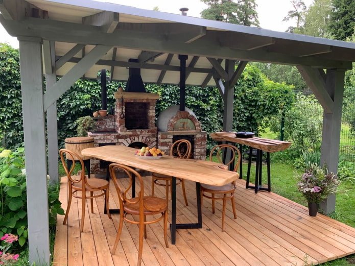 BBQ area under the roof