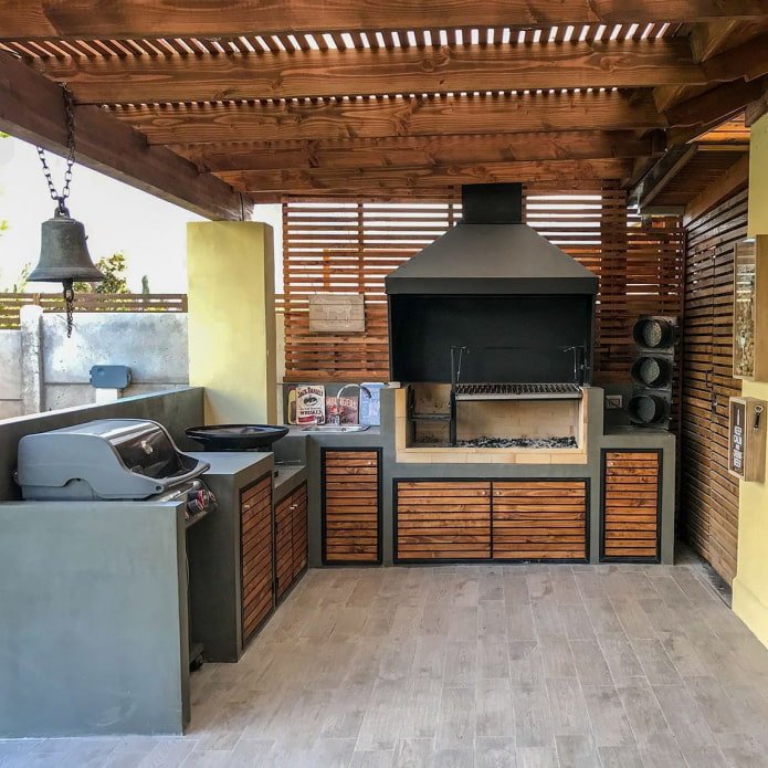 summer kitchen with barbecue