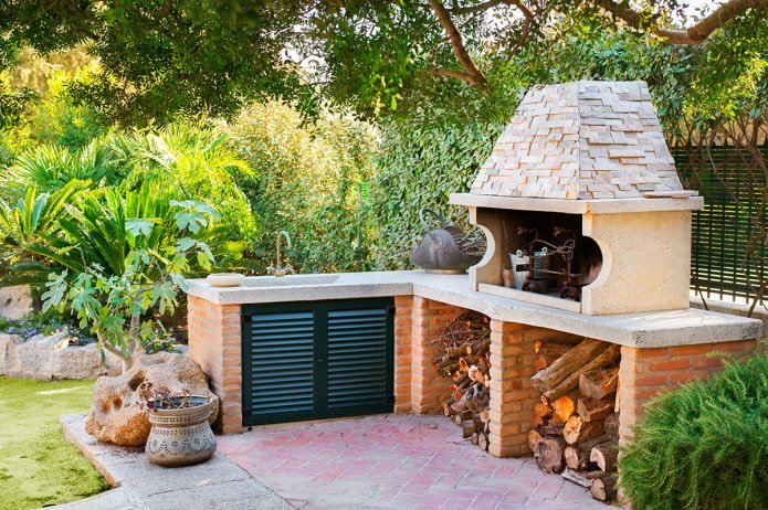 wood-burning stove at the dacha