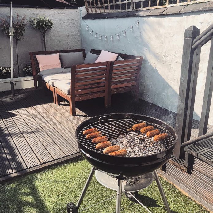 charcoal grill at the dacha
