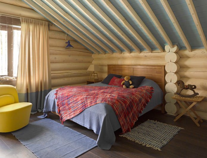 attic in a log house