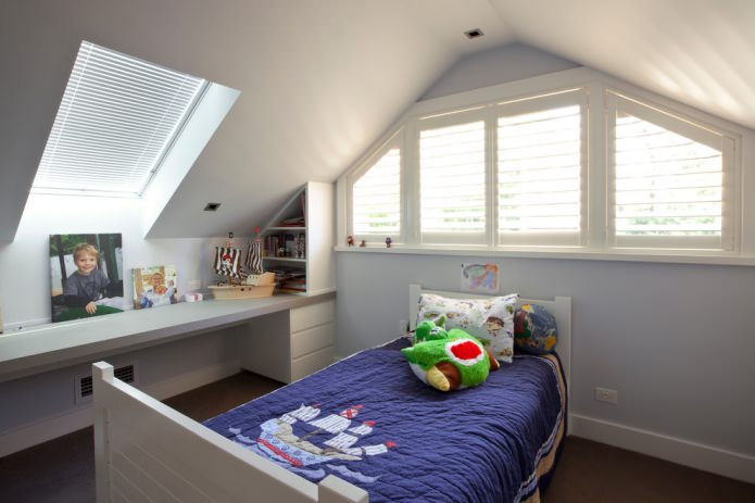 bright attic for a boy