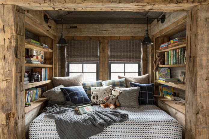 cozy attic room in the chalet style