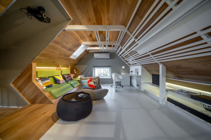 modern style in the attic