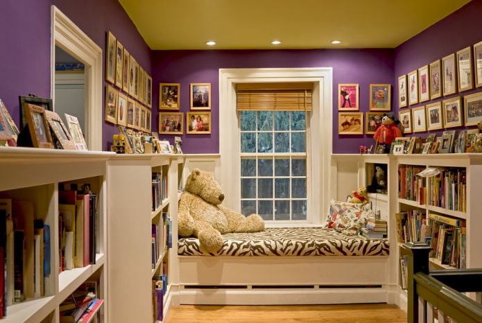 yellow stretch fabric in the interior