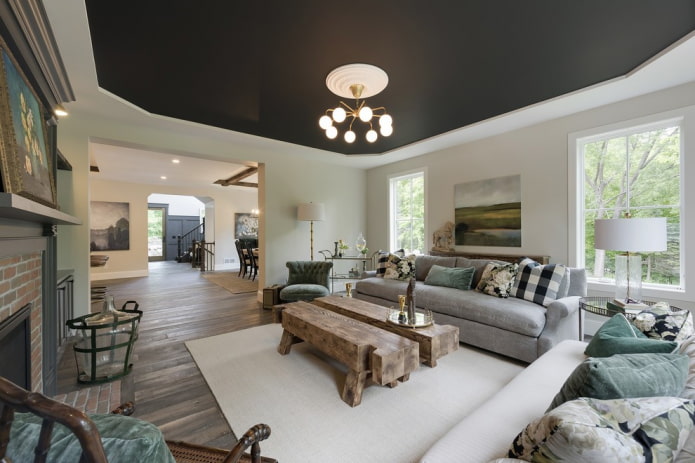 matte stretch fabric with a chandelier