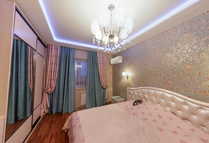 stretched canvas in the bedroom interior