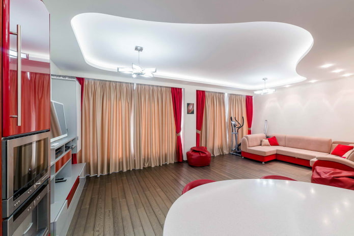 stretched ceiling in the living room