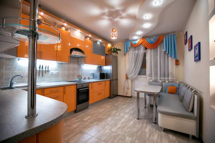 matte stretch ceiling in the kitchen