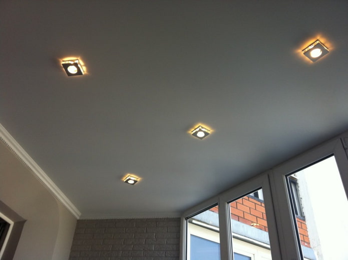 matte stretch ceiling of gray color