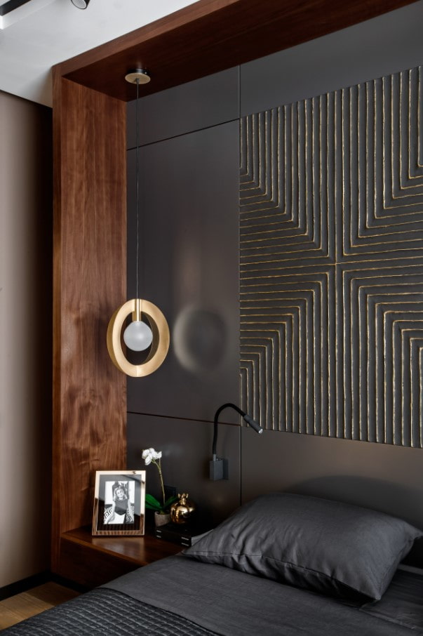 decoration of the wall behind the bed