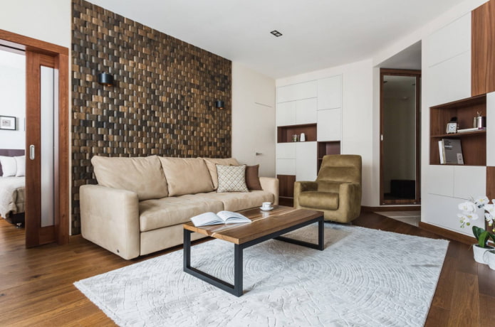 wall decoration behind the sofa